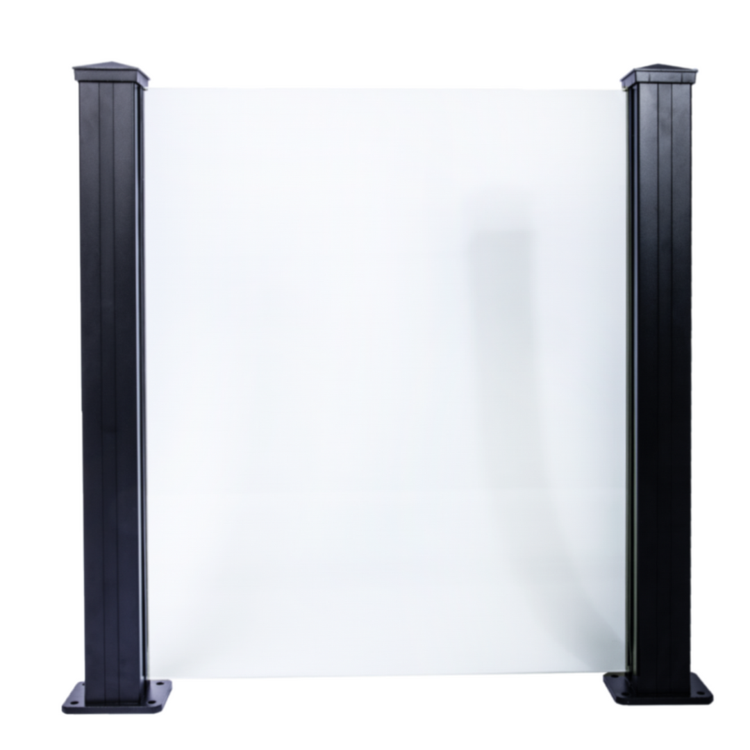 Universal Aluminum Post Black | For Glass Railing