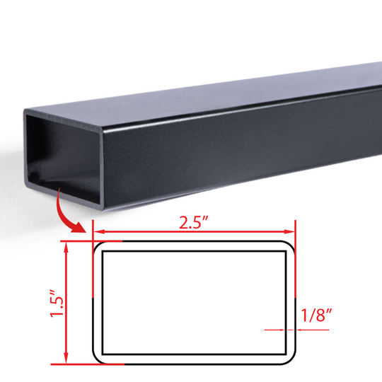 Black Aluminum Top Handrail 6'6" ( 1.5” x 2.5”)