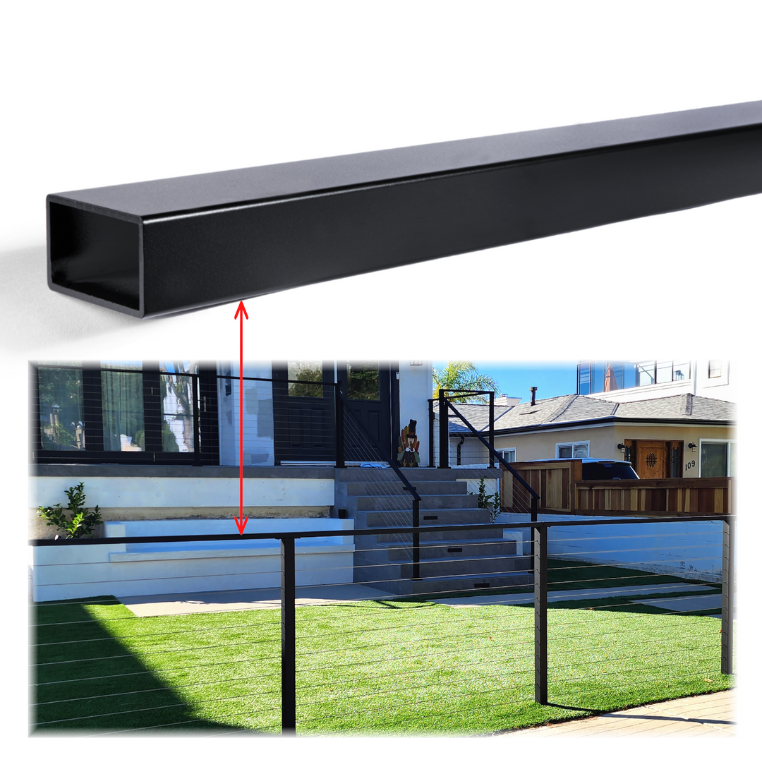 Black Aluminum Top Handrail 4'  ( 1.5” x 2.5”)